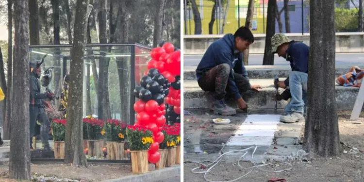 Tras denuncias, retiran altar ‘al chamuco’ que estaba en Iztacalco