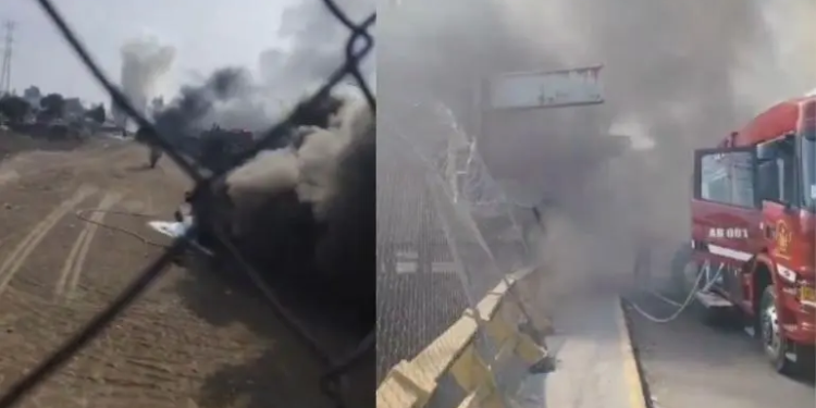 Se registra incendio en respiradero del Río de los Remedios, en los límites de GAM y Ecatepec