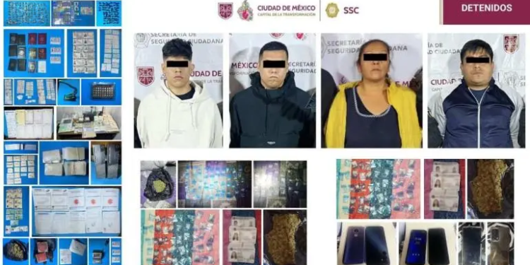 Aseguran gran cantidad de documentos falsos y droga en la Cuauhtémoc; cuatro detenidos