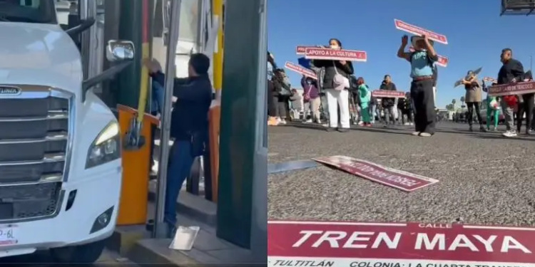 Vecinos de la colonia 4T toman caseta de Tepotzotlán en protesta al cambio de nombre