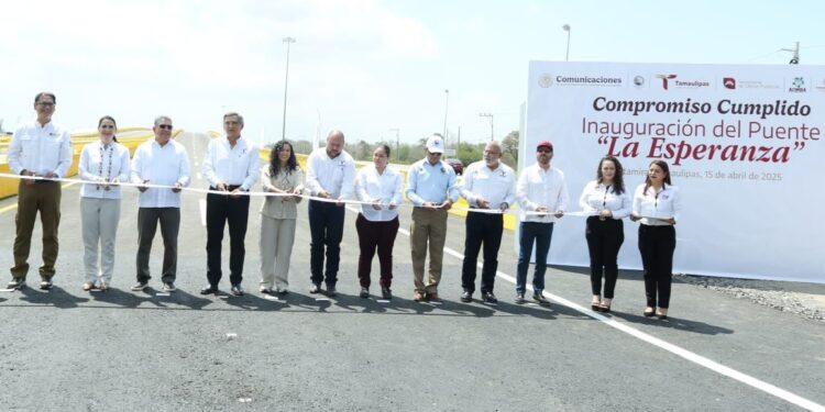 Inaugura Américo nuevo puente «La Esperanza», en Altamira