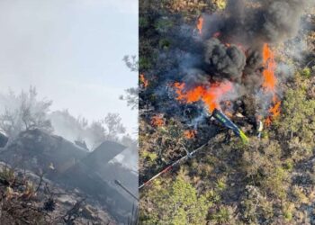Helicóptero con brigadistas se desploma en Arteaga, Coahuila, durante combate de incendio