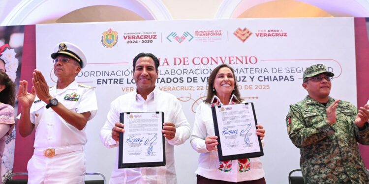 Sur del país se fortalece en seguridad con acuerdo entre Veracruz y Chiapas