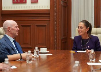 Sheinbaum recibe a Ben Horowitz en Palacio Nacional; hablan sobre desarrollo de IA