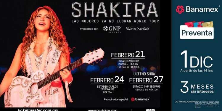 Shakira dará conciertos en México en 2026: fechas, lugares y cuándo comprar boletos