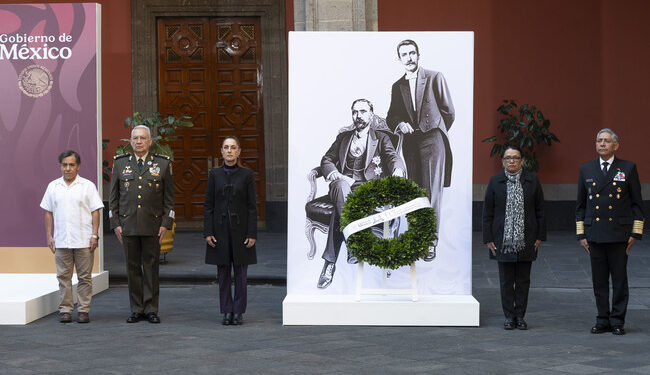 Claudia Sheinbaum encabeza conmemoración del 113 aniversario del magnicidio de Francisco I. Madero y José María Pino Suárez