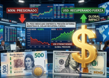 El peso mexicano enfrenta presión externa mientras el dólar recupera fuerza en los mercados
