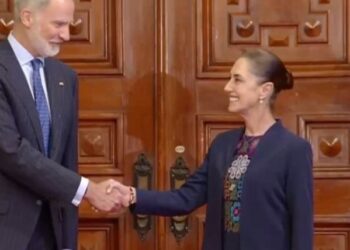 Se reúnen Claudia Sheinbaum y el Rey Felipe VI en Palacio Nacional
