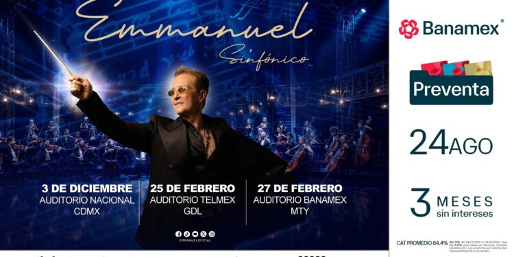 Emmanuel lleva sus grandes éxitos al formato sinfónico con tres conciertos en México